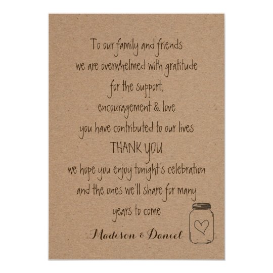 Rustic Kraft Paper Wedding Thank You Card