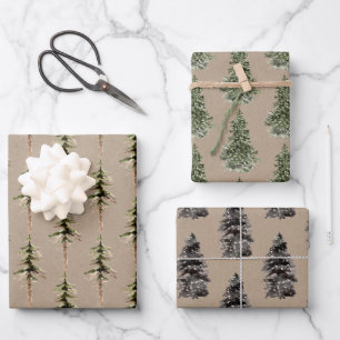 Rustic Kraft Paper Winter Woodland SpruceTrees II