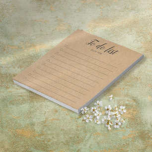Rustic Kraft Personalised Checkbox To-Do List Notepad