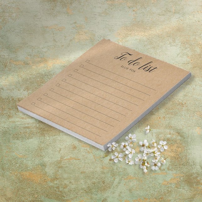 Rustic Kraft Personalised Checkbox To-Do List Notepad (Rustic Kraft Personalised Checkbox To-Do List Notepad)