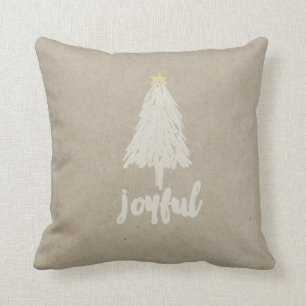 Rustic Kraft Pine Tree   Decor Pillow