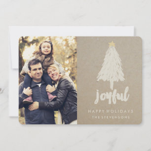 Rustic Kraft Pine Tree Holiday Card