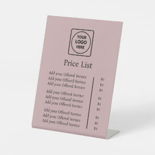 Rustic Kraft Price List Display Stand Minimal Pedestal Sign