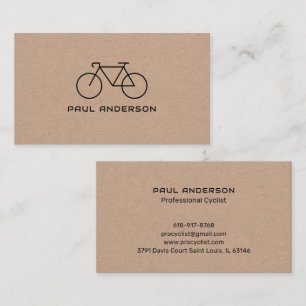 Rustic Kraft Professional Cyclist Personalised Business Card
