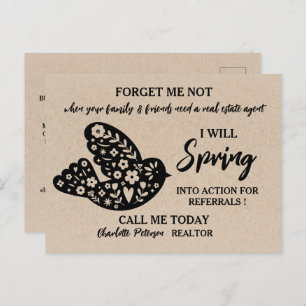 Rustic Kraft Real Estate Spring Referral Farming  Postcard