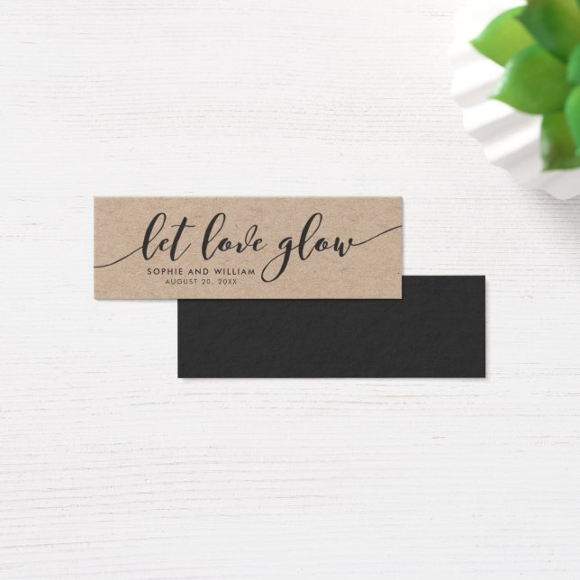 Rustic Kraft Relax Script Wedding Let Love Glow (Desk)