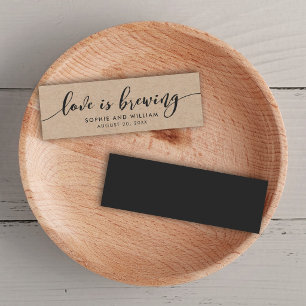 Rustic Kraft Relax Script Wedding Love is Brewing