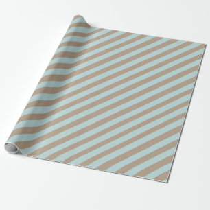 Rustic Kraft Sage Green Wide Stripe Holiday Wrapping Paper
