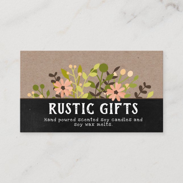 Rustic Kraft Scented Candle And Soy Wax Melt Business Card (Front)