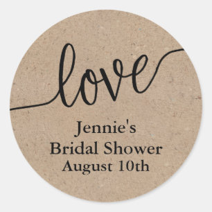 Rustic Kraft Script Bridal Shower Favour Tag