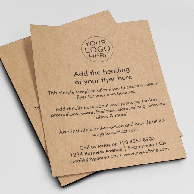 Rustic Kraft | Simple Business Logo Custom Flyer (Creator Uploaded)