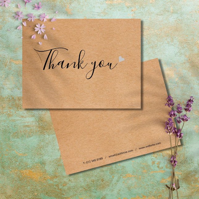 Rustic Kraft Simple Script Business Thank You Postcard (Creator Uploaded)
