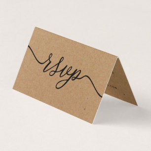 Rustic Kraft Simple Script with Photo RSVP Card
