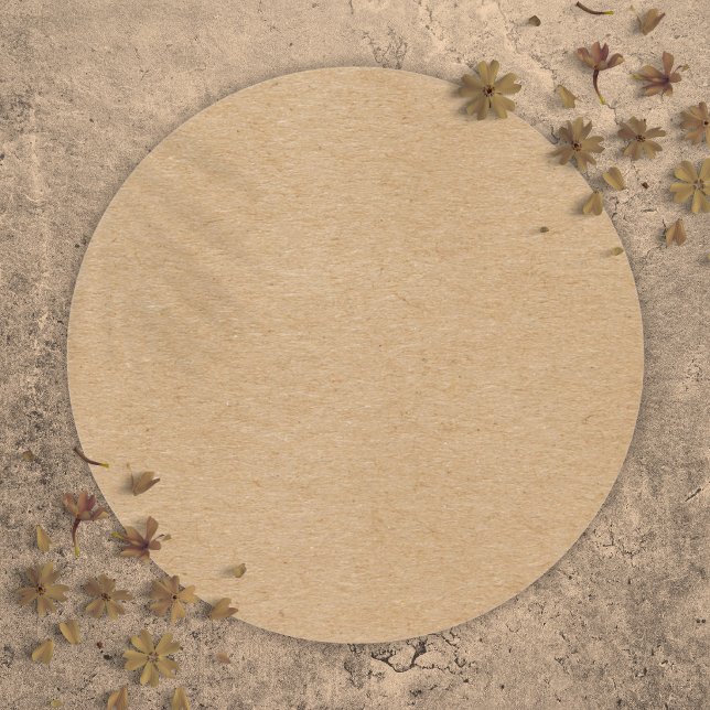 Rustic Kraft Simple Stylish Boho Classic Round Sticker (Rustic Kraft Simple Stylish Boho Classic Round Sticker)