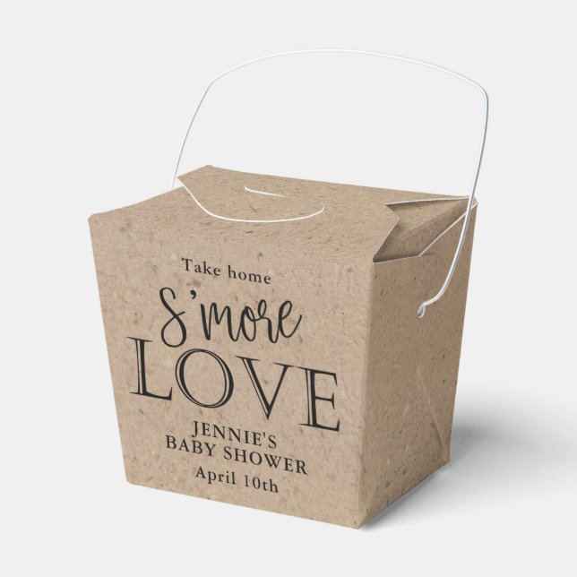 Rustic Kraft S'More Custom Take Out Favour Box (Front Side)