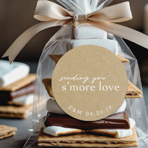 Rustic Kraft S'more Love Wedding Smores Favour Classic Round Sticker