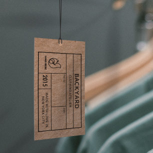 Rustic Kraft Social Media Icons Clothing Hang Tag