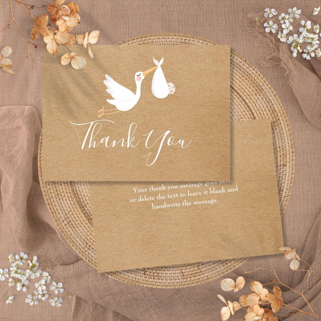 Rustic Kraft Special Delivery Baby Shower Thank You Card (Rustic Kraft Special Delivery Baby Shower Thank You Card)