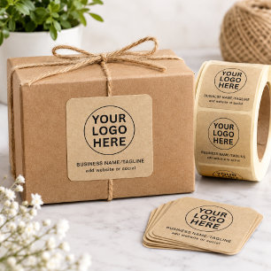 Rustic Kraft Sticker l Promotional Branded Logo 