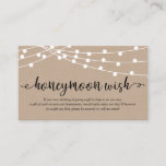 Rustic kraft string lights, Wedding Honeymoon Fund Enclosure Card<br><div class="desc">This is the rustic kraft Script,  Wedding Enclosure Card. You can change the font colours,  and add your wedding details in the matching font / lettering. #TeeshaDerrick</div>