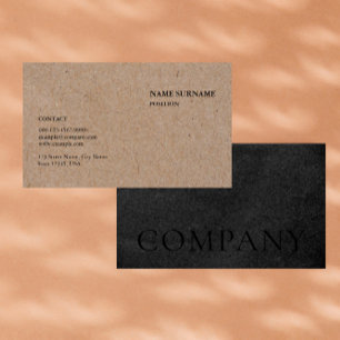 Rustic Kraft-Textured Paper Minimalist Generic Business Card