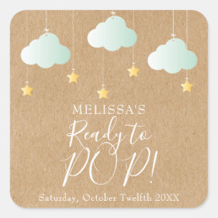 Rustic kraft twinkle twinkle Ready to POP Square Sticker