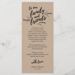 Rustic Kraft Vines, Place Setting Thank You Card