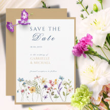Rustic Kraft Watercolor Floral Save The Date