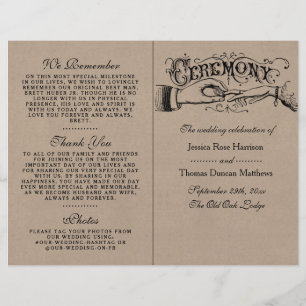 Rustic Kraft Wedding Ceremony Program Templates