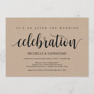 Rustic Kraft Wedding Elopement Reception Invites