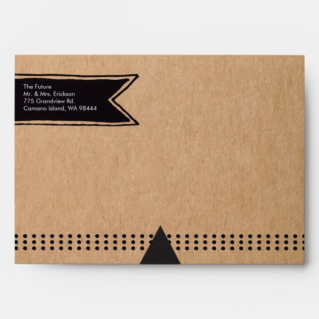 Rustic Kraft Wedding Envelope (Front)