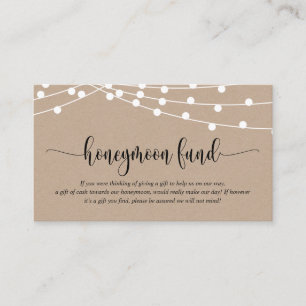 Rustic kraft, Wedding Honeymoon Fund and Wish Encl Enclosure Card