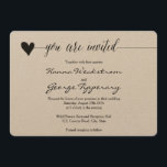 Rustic Kraft Wedding invite, heart calligraphy Invitation<br><div class="desc">Romantic Heart Calligraphy rustic collection. RSVP and enclosure available in our shop.</div>