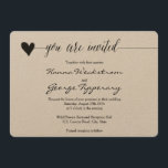 Rustic Kraft Wedding invite, heart calligraphy Invitation<br><div class="desc">Romantic Heart Calligraphy rustic collection. RSVP and enclosure available in our shop.</div>