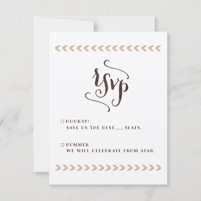 Rustic Kraft Wedding RSVP Cards (Front)