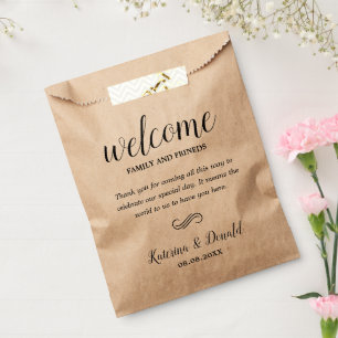 Rustic Kraft Wedding Welcome Favour Bags