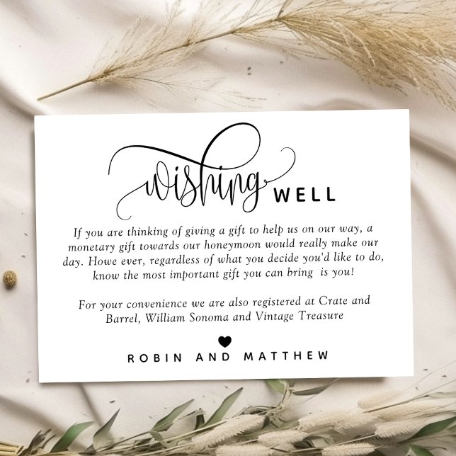 Rustic, Kraft Wedding Wishing Well Enclosure Card (Creator Uploaded)