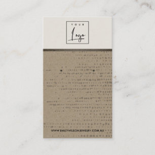 RUSTIC KRAFT WHITE DOTS STUD EARRING DISPLAY CARD