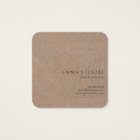 Rustic Kraft Wildflowers Floral Square Biz Card