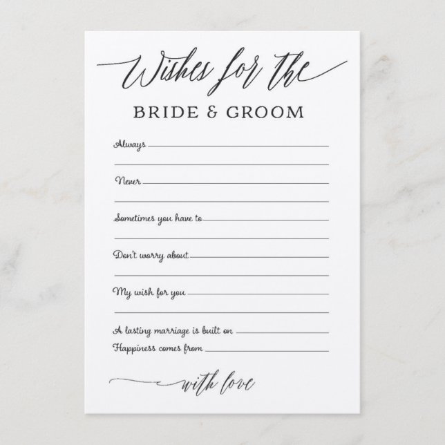 Rustic Kraft Wishes Advice for the Bride & Groom Enclosure Card (Front)