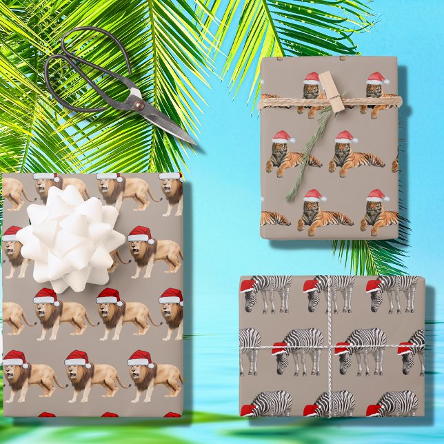 Rustic Kraft Woodland Forest Safari Animals  Wrapping Paper Sheet (Creator Uploaded)
