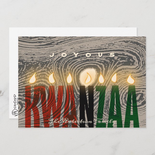 Rustic Kwanzaa Candles Card (Front/Back)