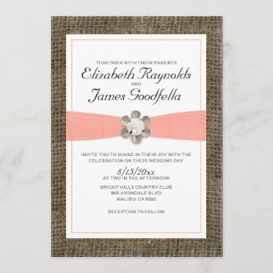 Rustic Lace and Pearl Wedding Invitations