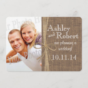 Rustic Lace and Twine Photo Save the Date