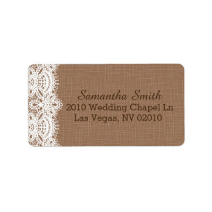 Rustic Lace Burlap Wedding Labels