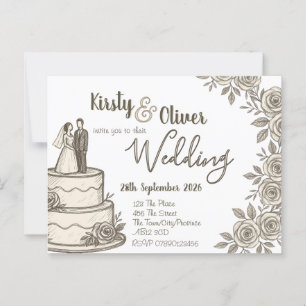 Rustic Lace Calligraphy Postcard