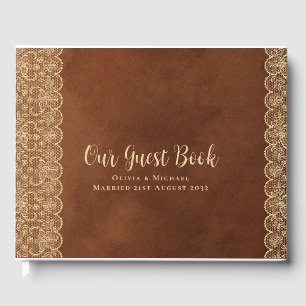 Rustic Lace Custom Branded EVENT Keepsake Personal Guest Book