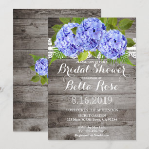Rustic Lace Hydrangeas Bridal Shower Invite