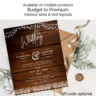 Rustic Lace Mason Jar Lights Gypsophila Wedding Flyer