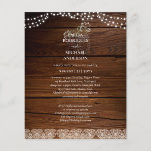 Rustic Lace Mason Jar Lights Gypsophila Wedding Flyer